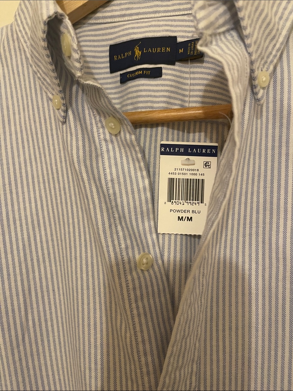 Polo by Ralph Lauren Light Blue and White Striped Button-Down Shirt - Picture 2 of 4